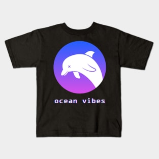 Ocean Vibes - Seapunk Vaporwave Aesthetic Kids T-Shirt